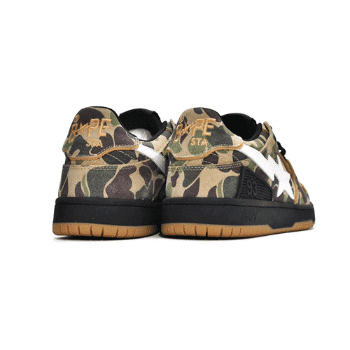 BAPESTA Sk8 Low Green Camo Shoes