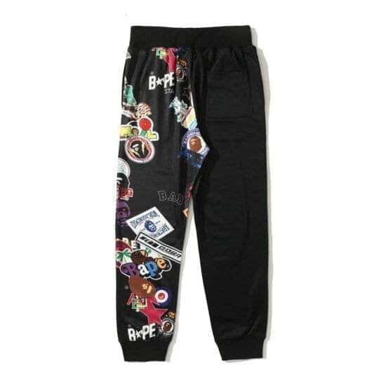 Printed Bape Color Block Casual Pant