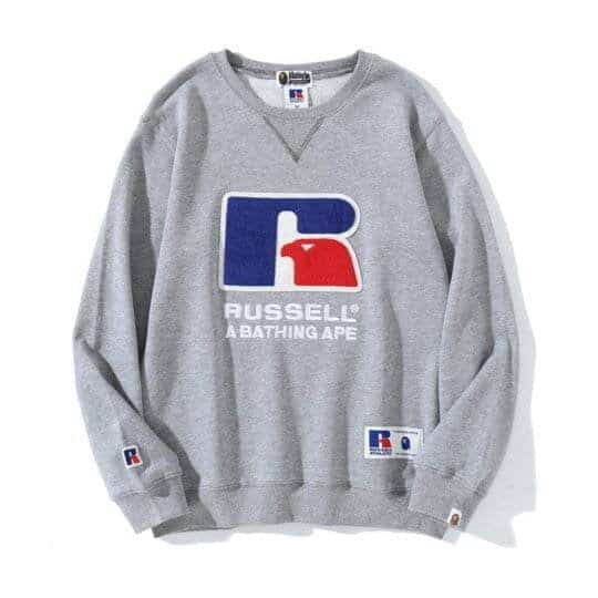 Russell x Bape Ape Head Print Pullover Sweater